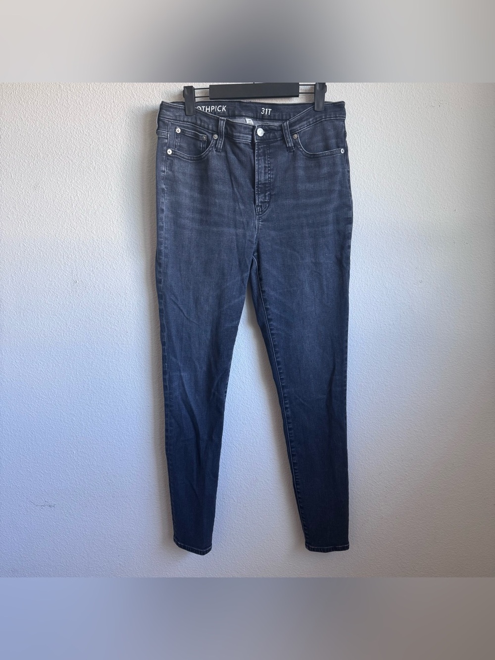 J Crew dark gray toothpick skinny denim jeans size 31T